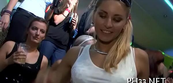  Blond girl sucking dick with cream